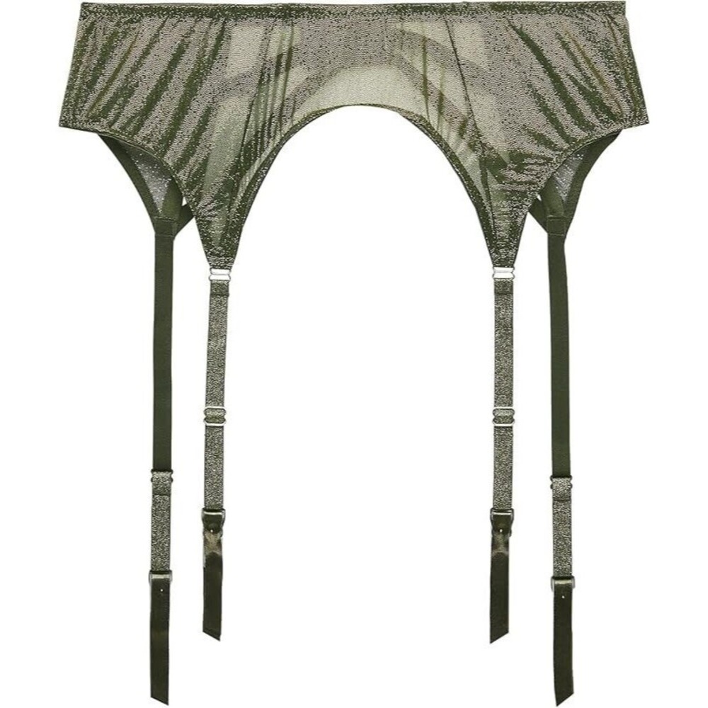 Savage X womens Going Platinum Mesh Garter Belt Medium